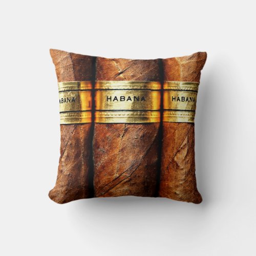 Habana Cigars Sigaro Club Gold Luxury Boss Man Throw Pillow