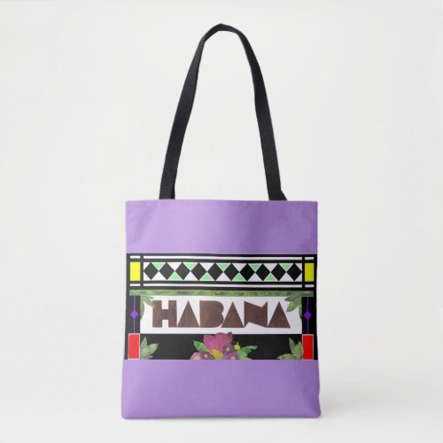 HABANA Stained Glass Impression Lavender Rim Tote Bag