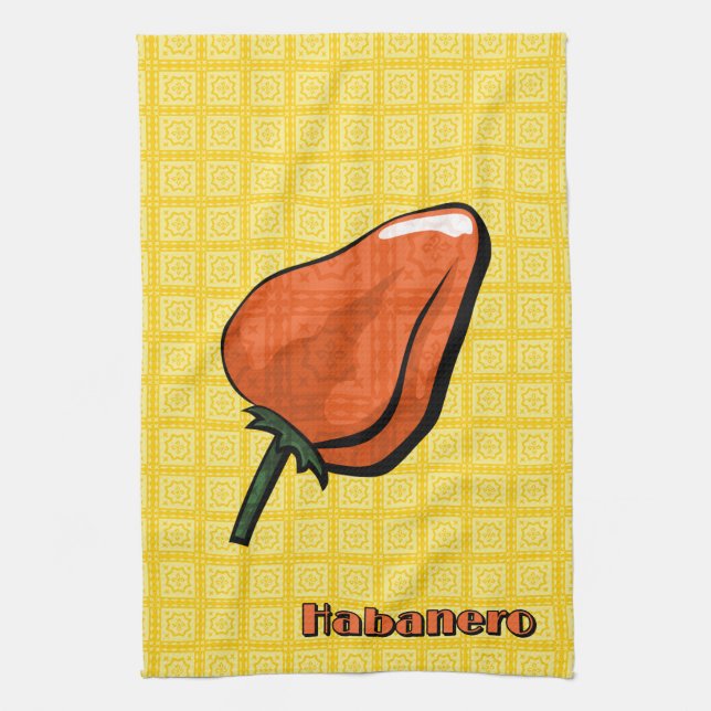 Habanero Chili Pepper Kitchen Towel (Vertical)