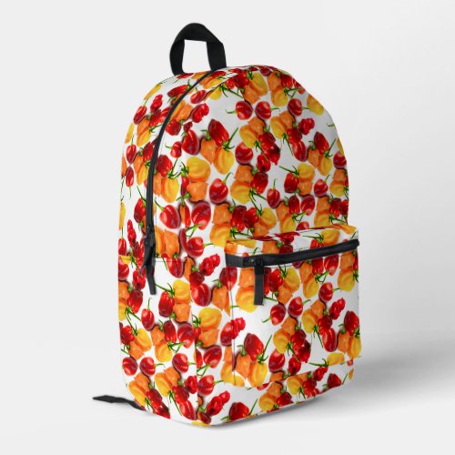 Habanero Chilies Red Peppers Orange Hot Food Printed Backpack