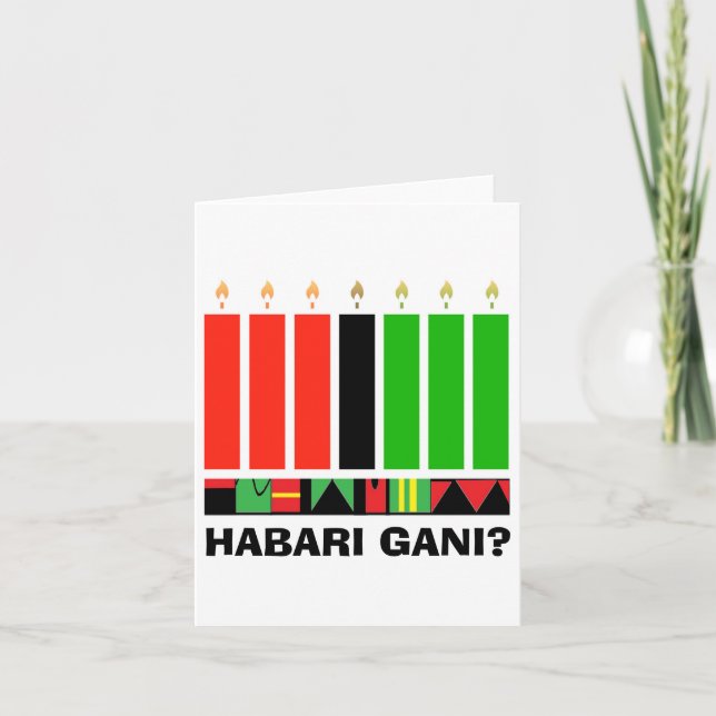 Habari Gani Greeting Card by A. McDaniel (Front)