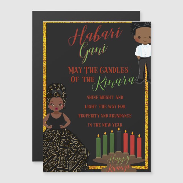 Habari Gani Kwanza Christmas Card  (Front/Back)