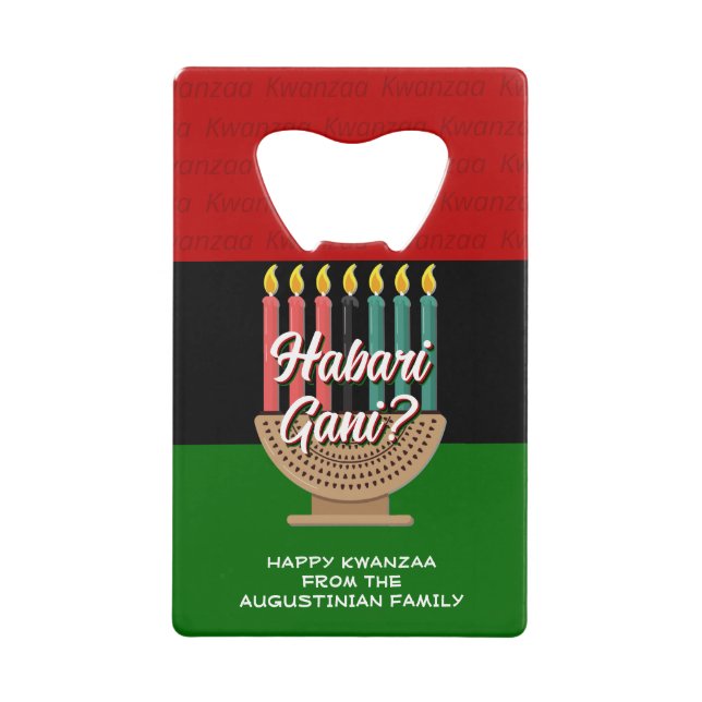 HABARI GANI Kwanzaa Credit Card Bottle Opener (Front)