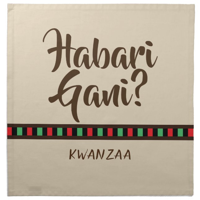 Habari Gani - Kwanzaa items | Cloth Napkin (Front)