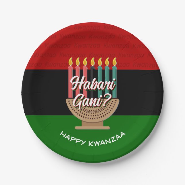 HABARI GANI Kwanzaa Paper Plates (Front)