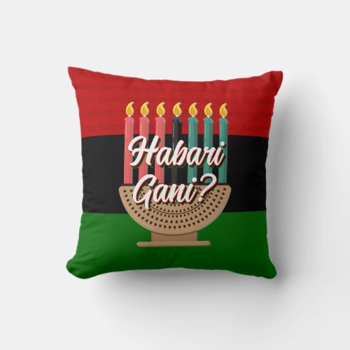 HABARI GANI Kwanzaa Throw Pillow