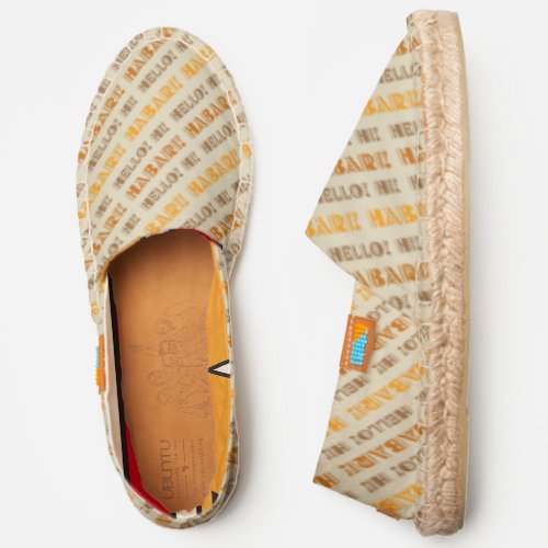 Habari Hello Positive Cheerful Colorful Text Espadrilles