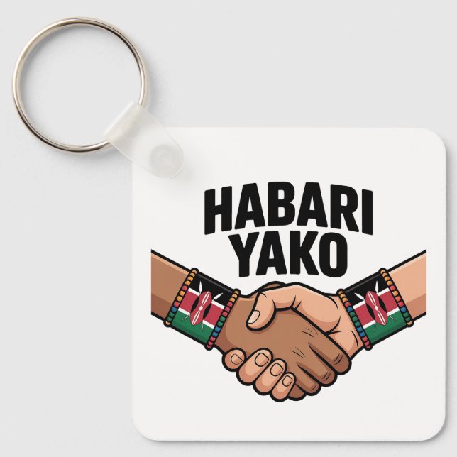 Habari Yako Kenyan Greeting Keychain (Front)