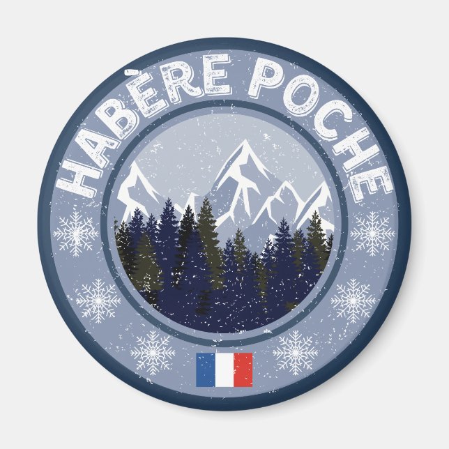 Habère Poche Station de Ski Magnet (Front)