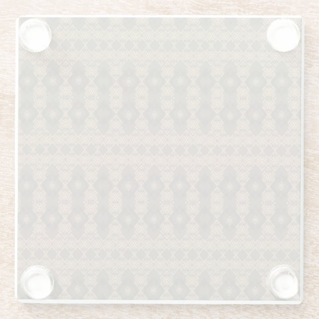 Habesha Tibeb Geometric Pattern  Glass Coaster (Back)