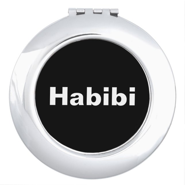 "Habibi" حبيبي one word minimalism Compact Mirror (Front)