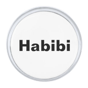 "Habibi" حبيبي one word minimalism Silver Finish Lapel Pin
