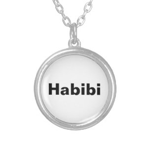 "Habibi" حبيبي one word minimalism Silver Plated Necklace