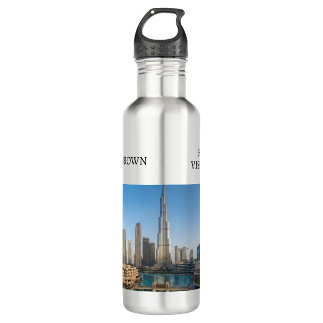 Habibi Come To Dubai Travel Souvenir Personalised Stainless Steel Water Bottle (Front)