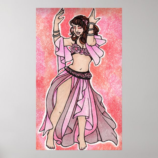 Habibi pink belly dancer poster (Front)