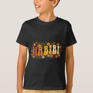 Habibi Retro 70s Tygraphy Vintage Flower Hipe Arab T-Shirt
