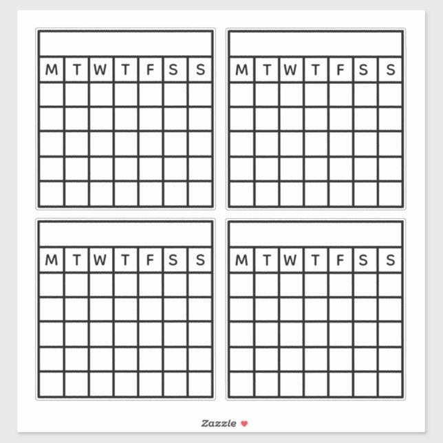 Habit Tracker,Bullet Journal,Month Grid Calendar Sticker (Sheet)