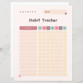 Habit Tracker Daily Checklist for Activities (Front/Back)