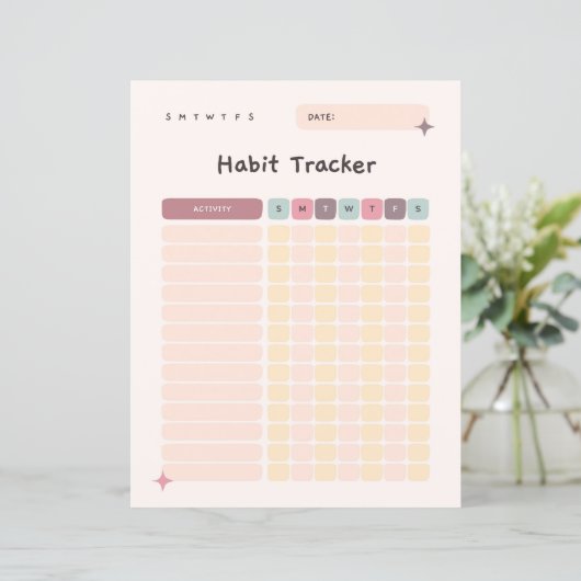 Habit Tracker Daily Checklist for Activities (Standing Front)
