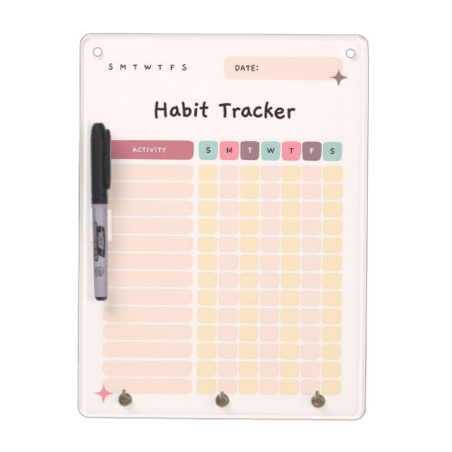 Habit Tracker Daily Checklist for Activities Dry Erase Board