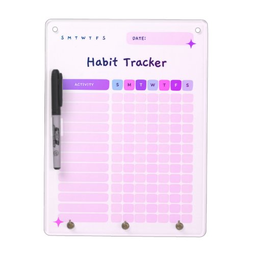 Habit Tracker Daily Checklist for Activities   Dry Erase Board