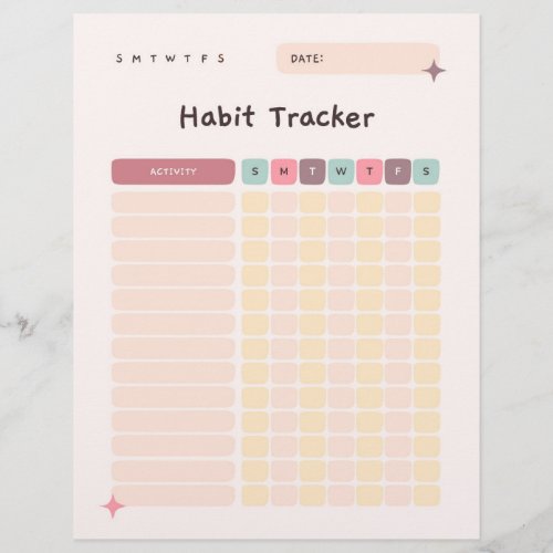 Habit Tracker Daily Checklist for Activities Flyer