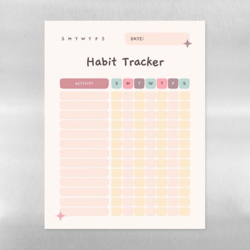 Habit Tracker Daily Checklist for Activities Magnetic Dry Erase Sheet