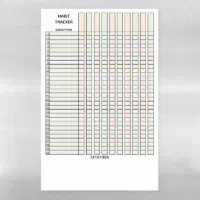 Monthly Bills tracker Magnetic Dry Erase Sheet