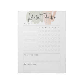 Habit tracker note pad
