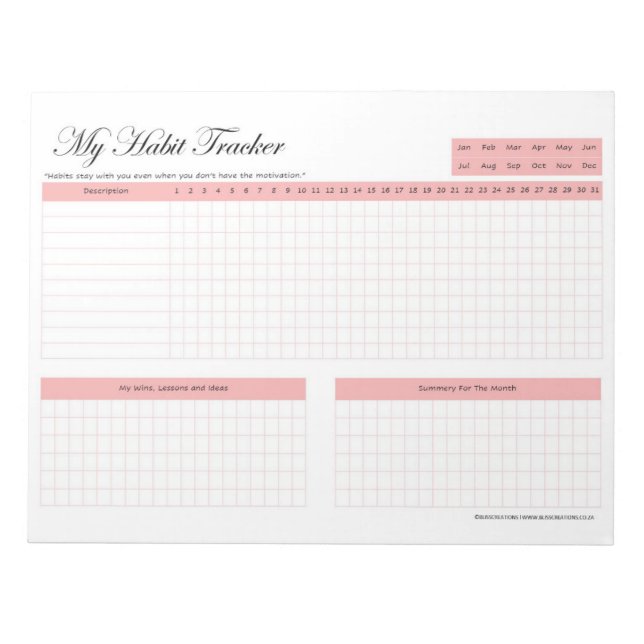 Habit Tracker Notepad (Front)