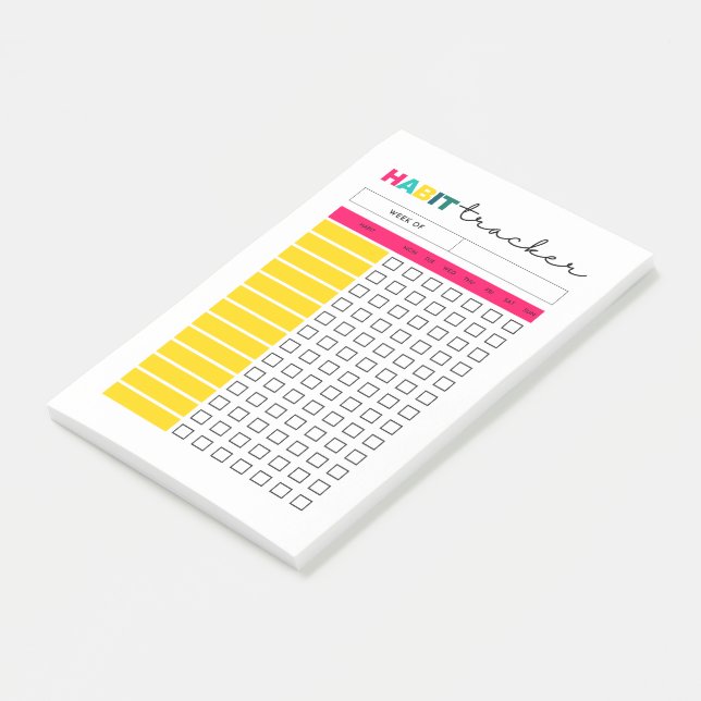 Habit Tracker Planner Journal Page Post-it Notes (Angled)
