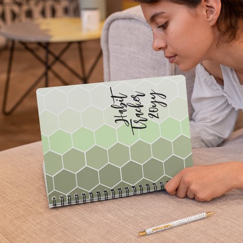 Habit Tracker Sage Green Notebook