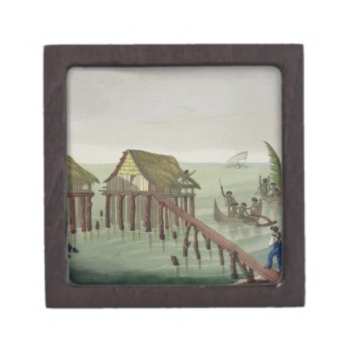 Habitations of the Papu Tribe Rawak plate 22 fro Keepsake Box