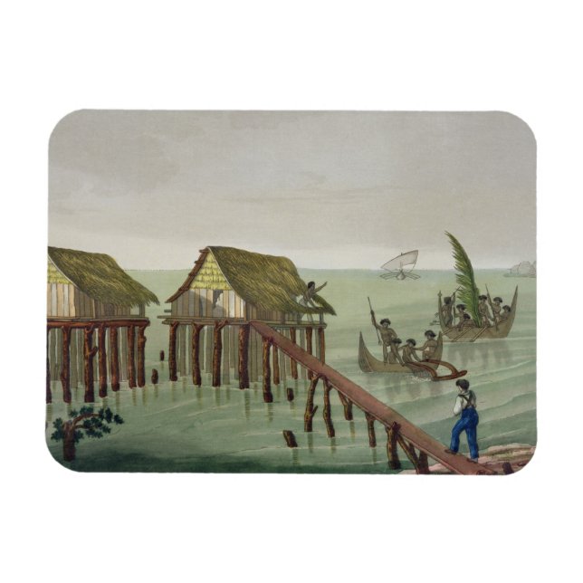 Habitations of the Papu Tribe, Rawak, plate 22 fro Magnet (Horizontal)