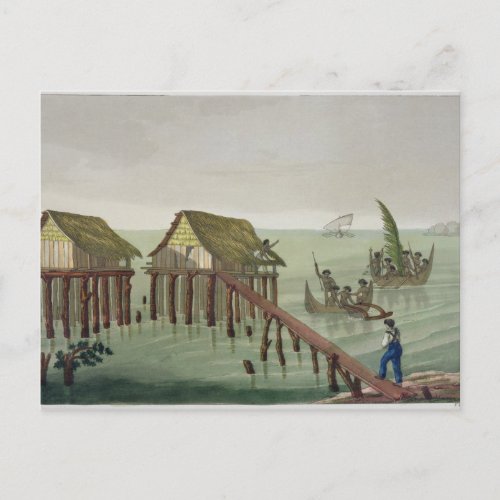 Habitations of the Papu Tribe Rawak plate 22 fro Postcard