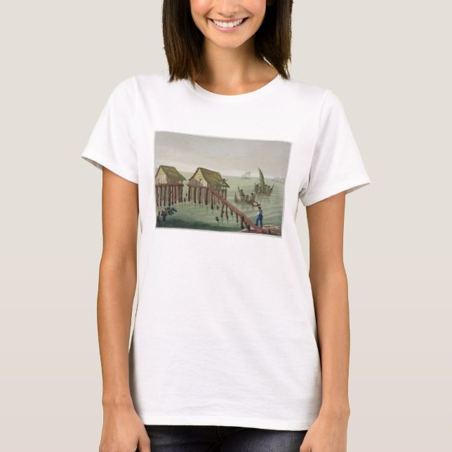 Habitations of the Papu Tribe, Rawak, plate 22 fro T-Shirt (Front)