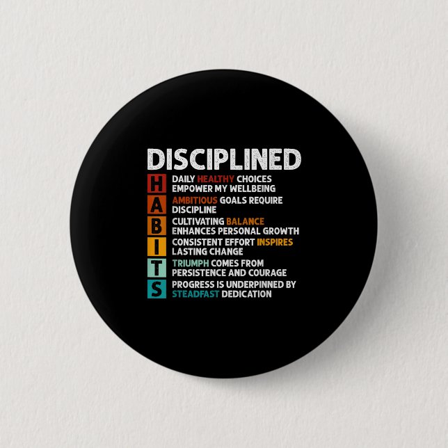 Habits Definition Motivational Quote Affirmations  Button (Front)