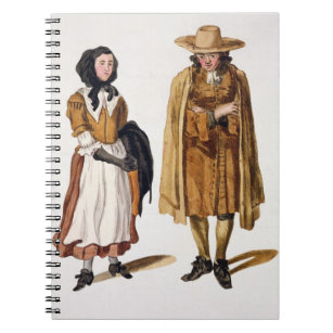 Habits of Quakers, 1675 (coloured engraving) Notebook