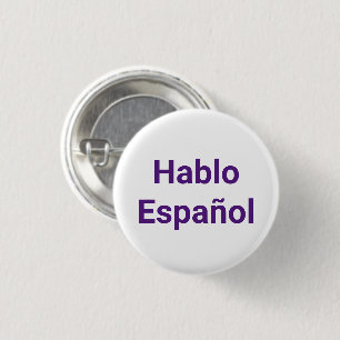 Hablo Español purple white I Speak Spanish Button