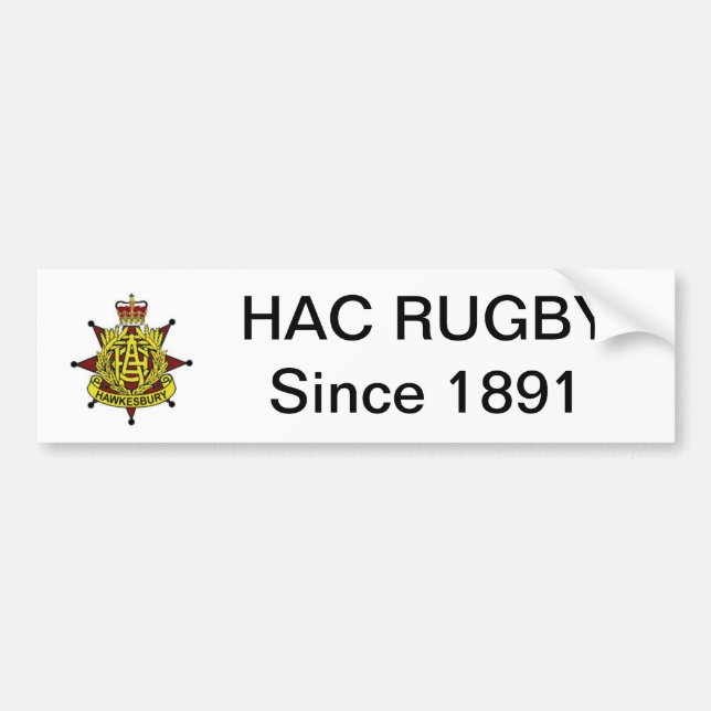 HAC Rugby Bumper Sticker (Front)