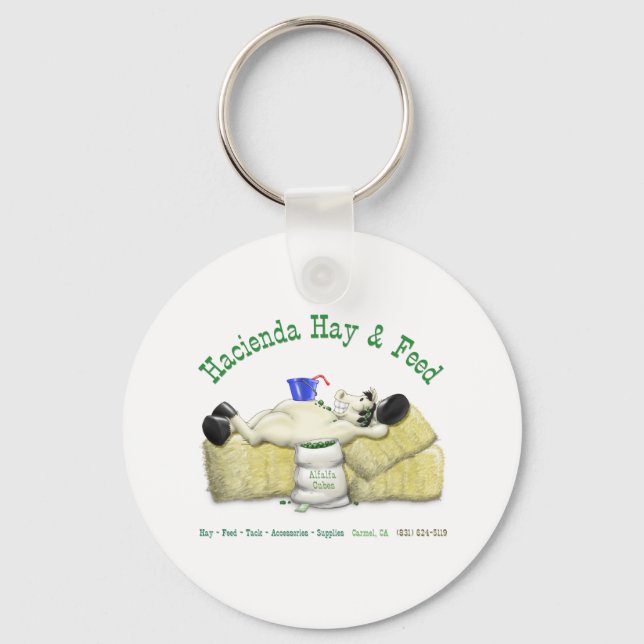 Hacienda Hay & Feed Laid back Horse Keychain (Front)