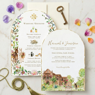 Hacienda San Angel Arch Wedding Invitation