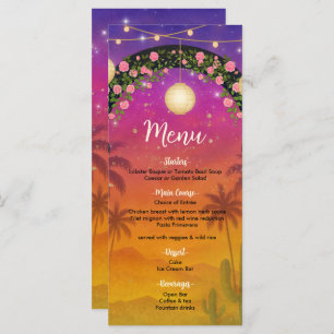 Hacienda Sunset Floral Arch 15th Quinceañera Menu