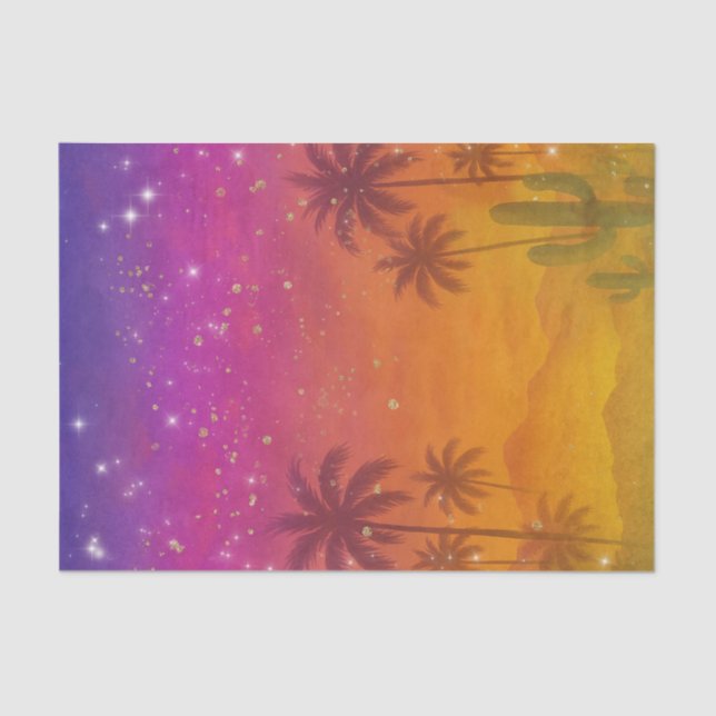 Hacienda Sunset Vibrant Colorful Fiesta  Tissue Paper (Front)