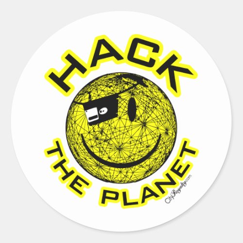 Hack the Planet Classic Round Sticker