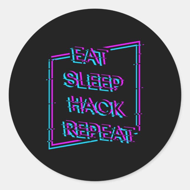 Hack The Planet Classic Round Sticker (Front)