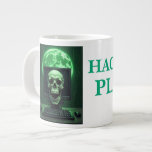 HACK THE PLANET – Digital Domination Starts Here Giant Coffee Mug<br><div class="desc">A bold and edgy design capturing the essence of "Hack the Planet." A human skull glows on a computer screen, symbolizing the dark power of hacking and cyber control. Behind the device, the Earth looms—watched, infiltrated, or perhaps already conquered. A perfect piece for tech enthusiasts, cybersecurity fans, and lovers of...</div>