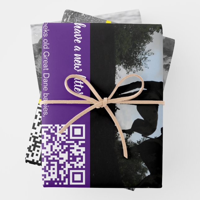 Hack the wrapper: Puppy selling promotional  Wrapping Paper Sheets (In situ)