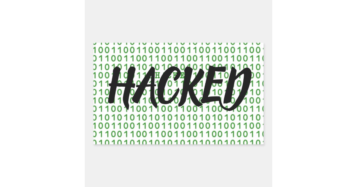 HACKED Binary Code Rectangular Sticker | Zazzle