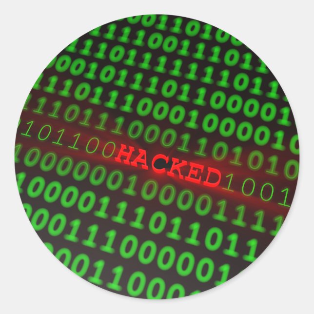 Hacked Classic Round Sticker (Front)